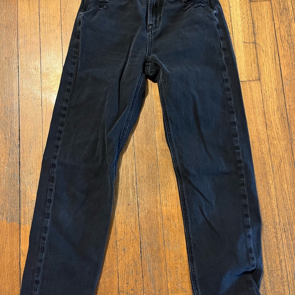 Slightly distressed black jeans